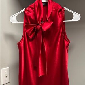 Nine West Vibrant Red Blouse satin feel size s